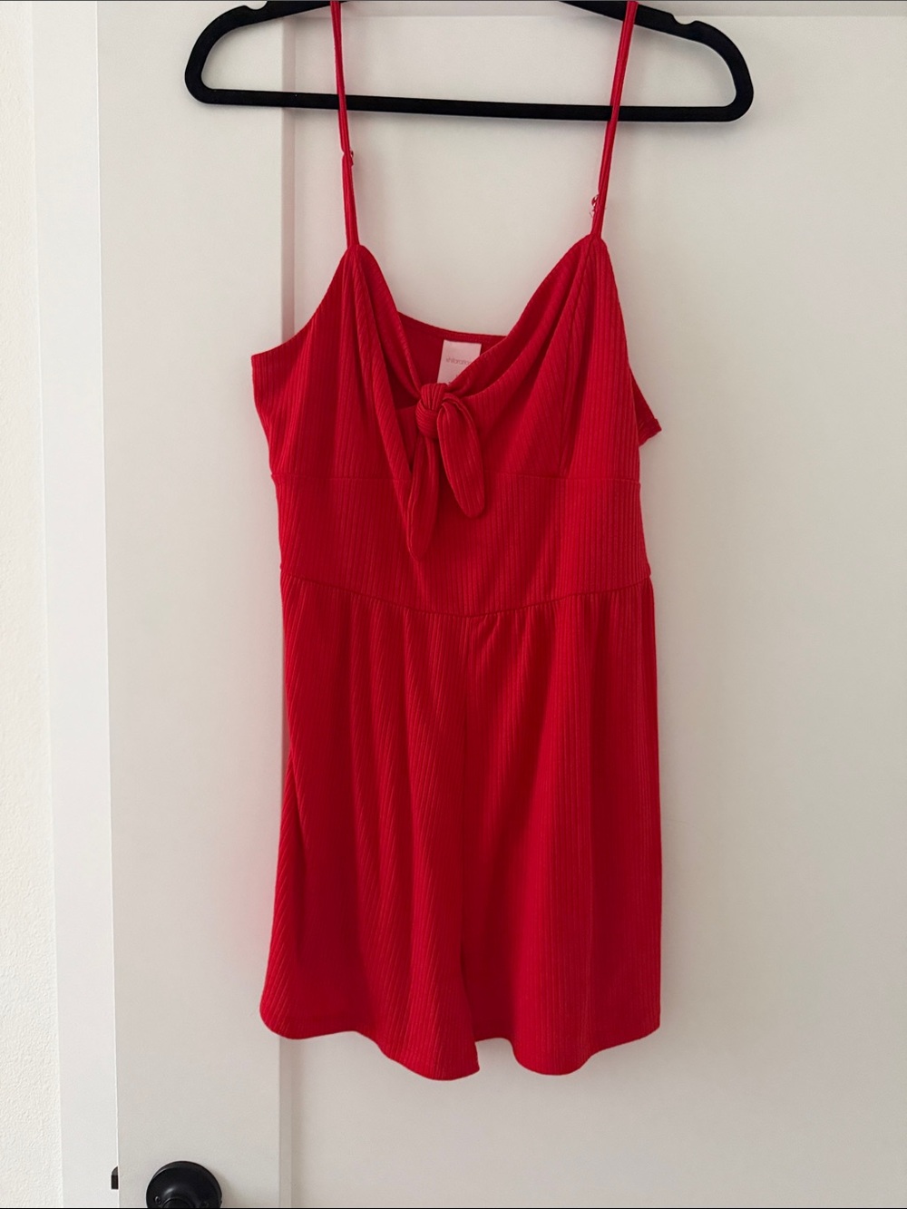 Xhilaration Red Ribbed Tie-Front Camisole Dress